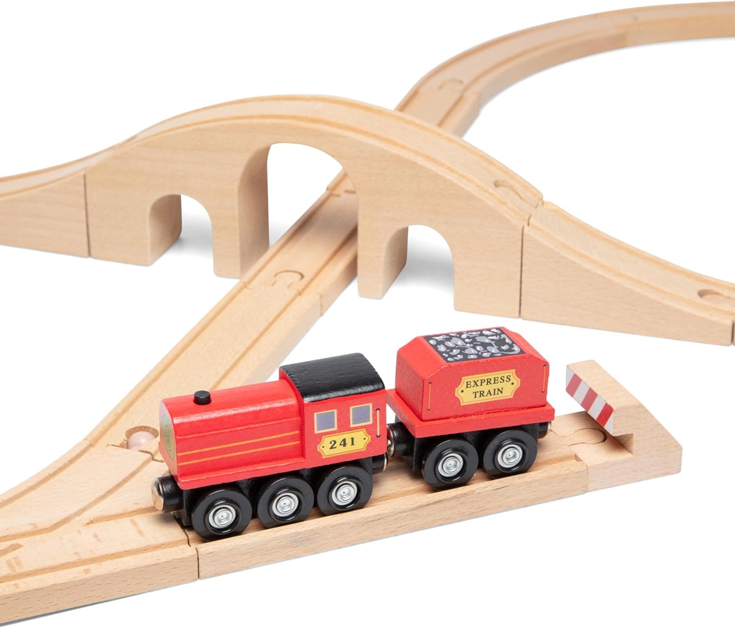 Melissa & Doug Classic Wooden Figure Eight Train Set, 22 Pieces