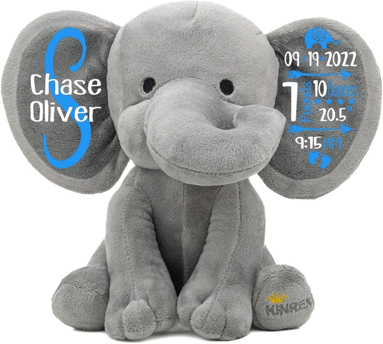 Personalized Birth Announcement Elephant Plush