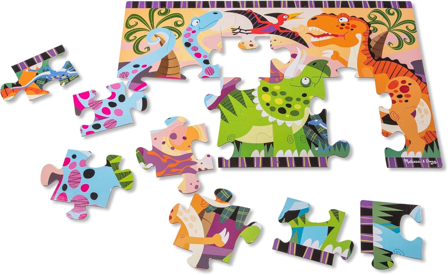 Melissa & Doug Dinosaur Dawn Jumbo Floor Puzzle, 24 Pieces