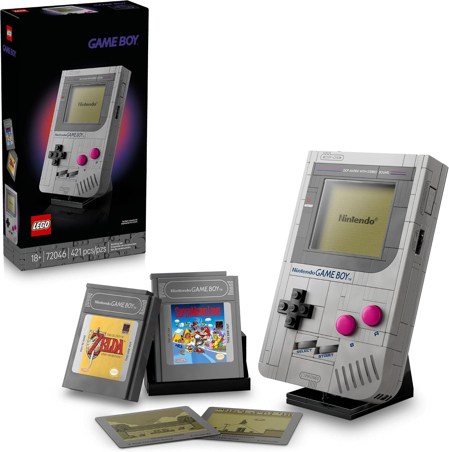 LEGO Super Mario Game Boy - Retro Building Sets for Adults, Ages 18+ - Gifts for Birthdays - Collectible Model with Game Paks and Display Stand - 72046