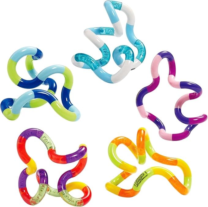 Tangle Jr Classic (5-Pack) - Genuine Fidget Toys - Twisty Fidget Pack for Kids and Adults - Fidget Toy for School - Gift for Teens and Adults