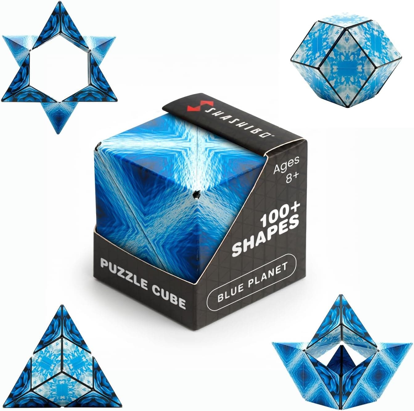 Shashibo Shape-Shifting Puzzle Cube, Blue Planet