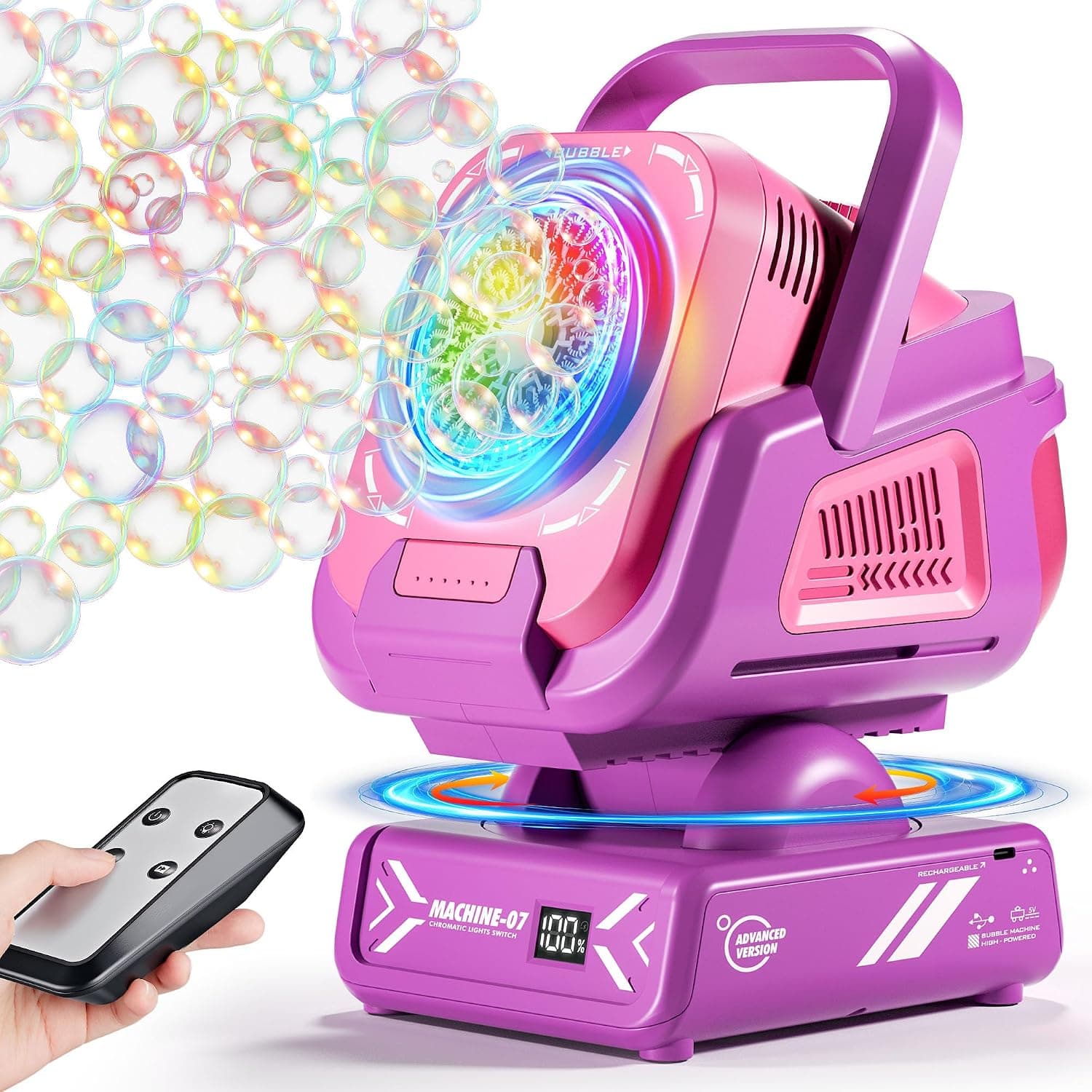 Belemar Remote Control Bubble Machine with RGB Lights