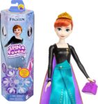 Mattel Disney Frozen Anna Fashion Doll Set, Spin & Reveal with 11 Surprises Including 5 Accessories, 5 Stickers & Play Scene, Inspired by The Movie