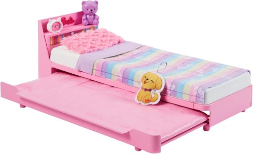 Barbie: My First Barbie Doll House Furniture, Bedtime Playset with Trundle Bed, Puppy & Accessories, Toys for Little Kids, 13.5-inch Scale