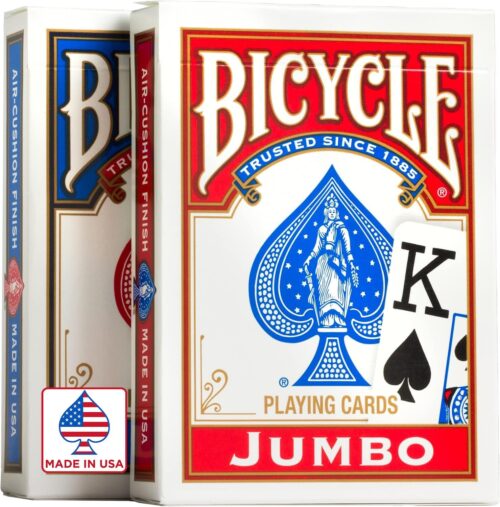 Bicycle Jumbo Index Playing Cards (2-Pack, Red & Blue)
