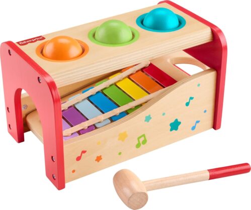 Fisher-Price Wood Toddler Toy Pound & Tap Bench Xylophone